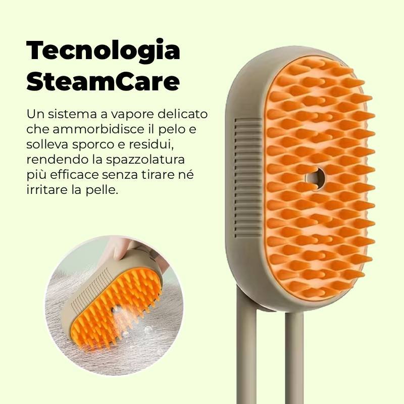 PetCare - Spazzola a Vapore 3 in 1